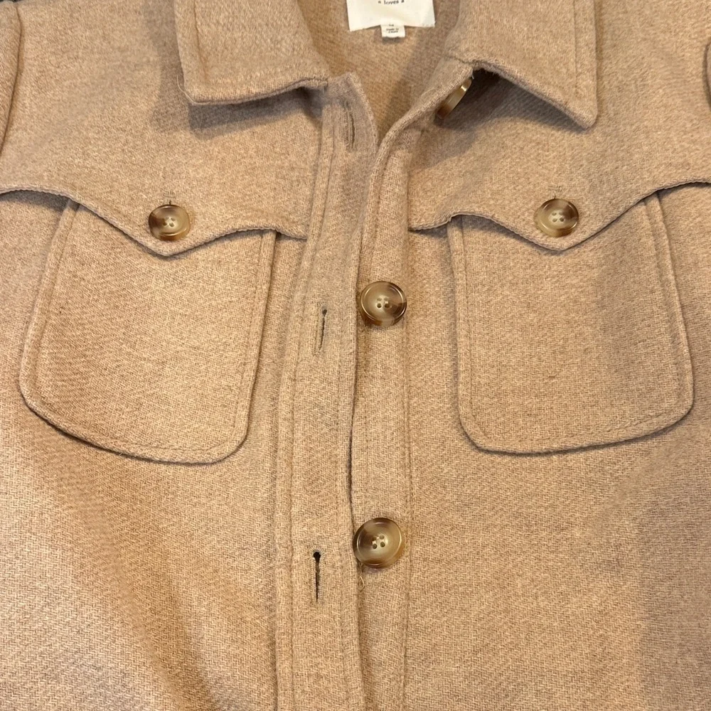 Women's A Loves A Wool Blend Belted tan Coat - size Medium